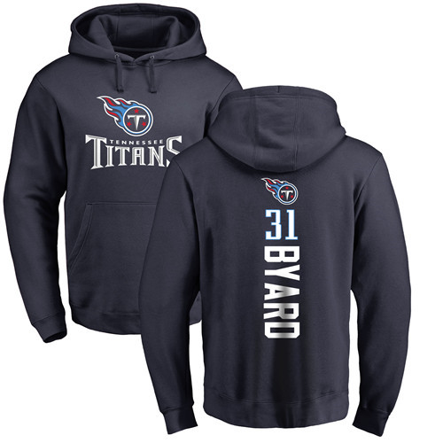 Tennessee Titans Men Navy Blue Kevin Byard Backer NFL Football #31 Pullover Hoodie Sweatshirts->nfl t-shirts->Sports Accessory